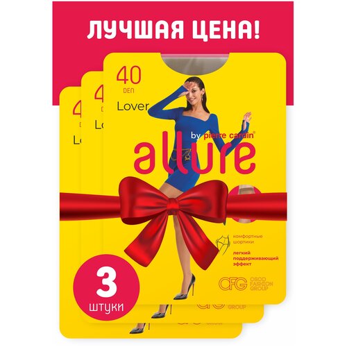 Колготки женские ALL LOVER 40 nero размер 4 (комплект 3 шт.), женские колготки, капроновые колготки, черные