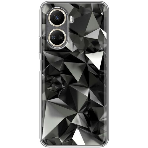 Дизайнерский силиконовый чехол для Хуавей Нова 10 СЕ / Huawei Nova 10 SE Черные кристаллы