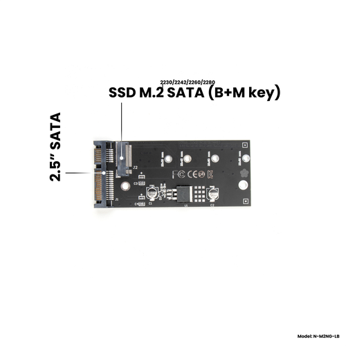 Адаптер-переходник для установки SSD M.2 SATA (B+M key) в разъем 2.5