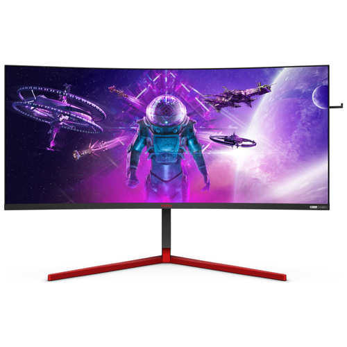 35 Монитор AOC AGON AG353UCG, 3440x1440, 8 Гц, *VA, черный/красный 34 монитор aoc cu34g2 bk 3440x1440 100 гц va черный