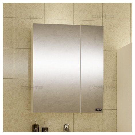 Шкаф зеркальный СанТа Стандарт 113004 57 см, белый