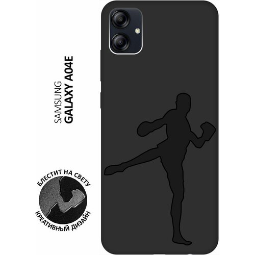 Матовый чехол Kickboxing для Samsung Galaxy A04e / Самсунг А04е с 3D эффектом черный матовый чехол volleyball для samsung galaxy a04e самсунг а04е с 3d эффектом черный