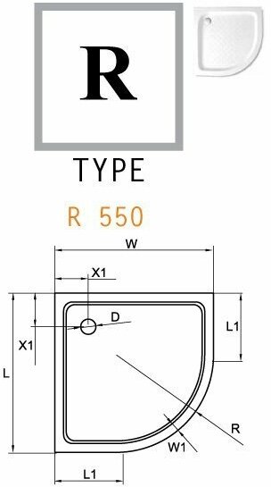 Акриловый поддон Cezares TRAY-A-R-85-550-15-W - фотография № 8