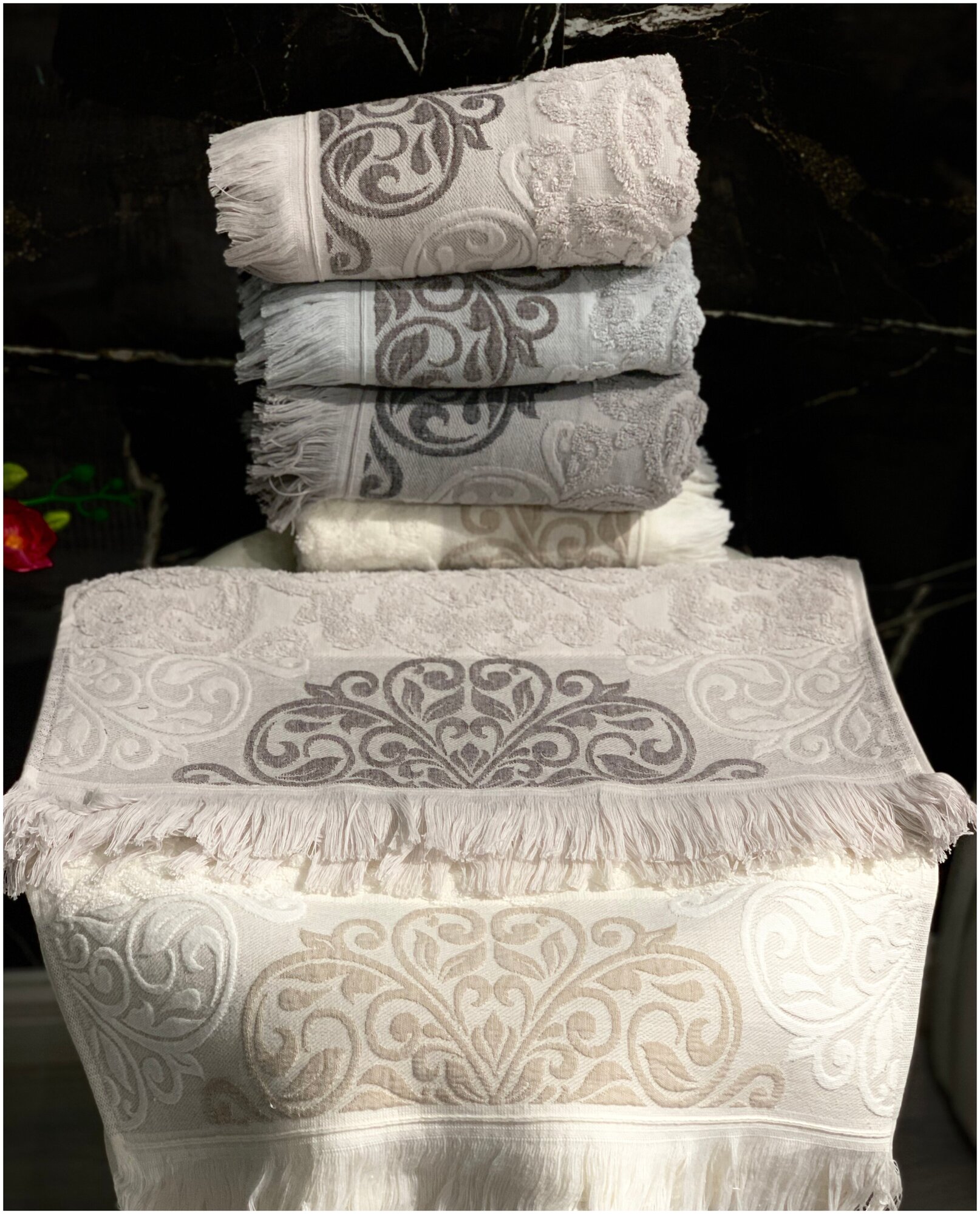 EVRAHOME Турецкие полотенца премиум класса 100% хлопок натуральное без примесей набор 3 шт, подарки на 8 марта - фотография № 9