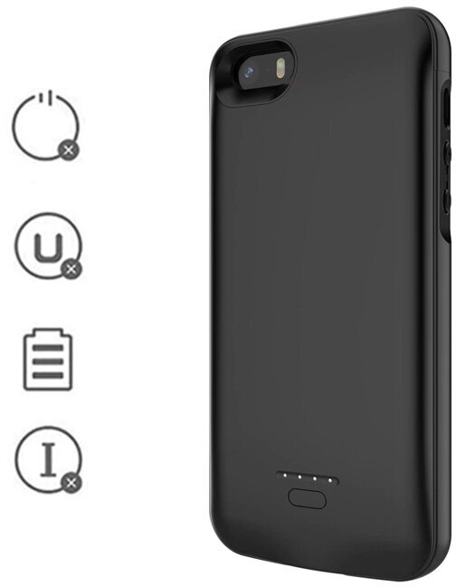 Чехол-аккумулятор InnoZone XDL-612 4000мАч Черный для iPhone 5/5S/SE