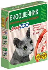 Доктор ZOO ошейник от блох и клещей Био для кошек красный