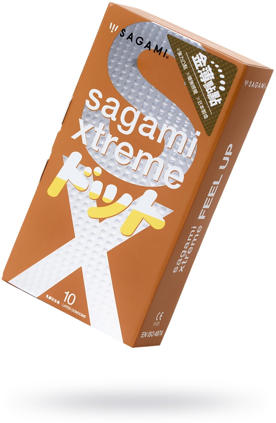 Презервативы анатомической формы с рельефной текстурой Sagami Xtreme Feel UP - 10 шт.