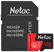 Флеш карта microSDHC 128Gb Class10 Netac NT02P500PRO-128G-R P500 Extreme Pro + adapter