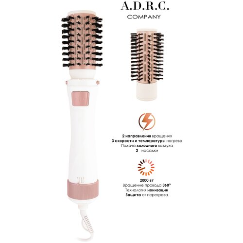 Профессиональный фен щетка для волосТермощетка для укладки волос Стайлер c вращающейся щеткойФен расческадомашнийдля салонабелый 369900₽