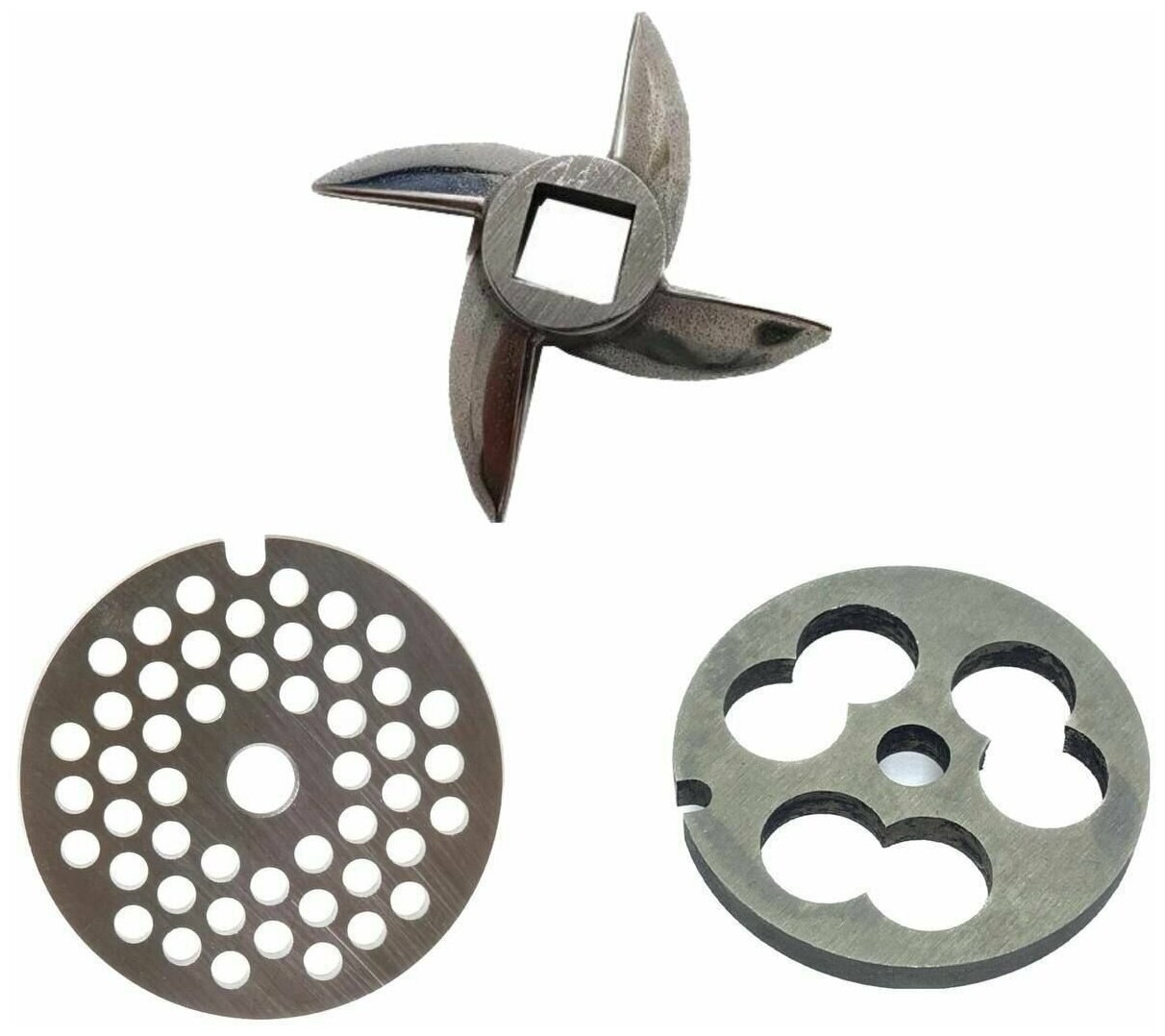 фото Комплект из 2-х решеток диаметром 54мм и ножа для мясорубки Bosch