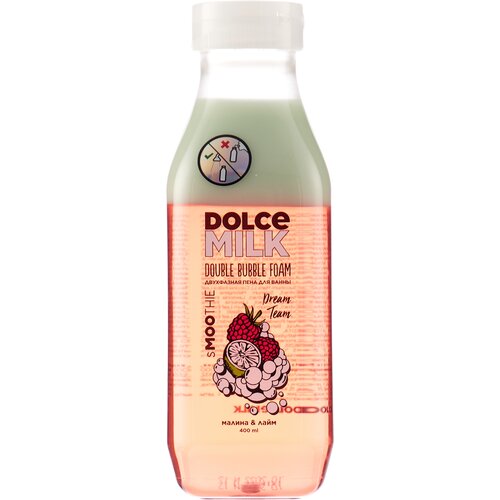 DOLCE MILK Пена для ванны двухфазная Дрим Тим малина и лайм 400 мл пена для ванны dolce milk двухфазная пена для ванны грин дрим яблоко