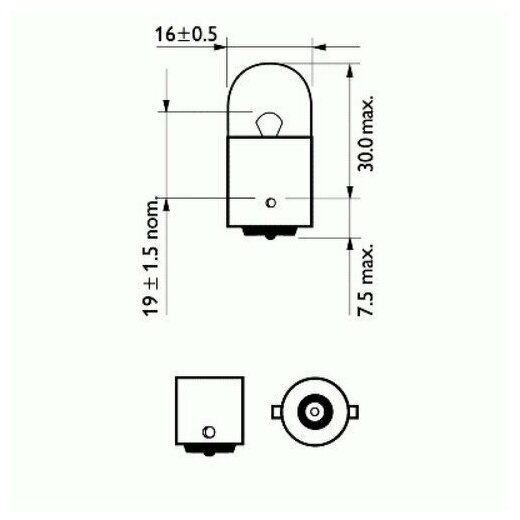 PHILIPS Лампа периферийная R10W 12V 10W Коробка 1 шт. 12814CP