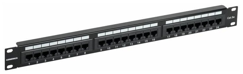 Патч-панель 1U кат.5E UTP 24 порта (Krone) GENERICA PP24-1UC5EU-K05-G
