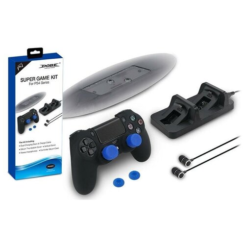 Dobe Комплект аксессуаров Super Game Kit для консоли PlayStation 4 (TP4-1751) черный