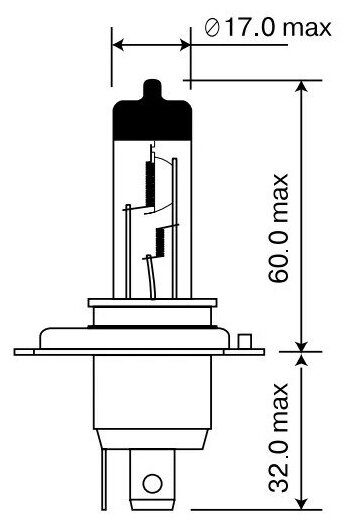 Лампа галогенная Маяк Standard H4 12V 100/90W, 1