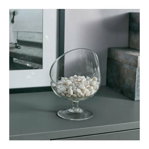 Стеклянная ваза-бокал декоративная интерьерная 20 см Подарок Праздник Сувенир 14 февраля 8 марта