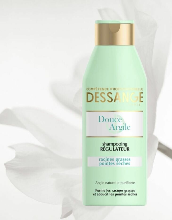 фото Dessange Шампунь Белая глина, для волос, жирных у корней и сухих на кончиках