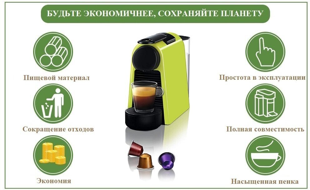 Многоразовые Капсулы Nespresso Original - 6 шт, самоклеющиеся крышки - 50 шт, кофе молотый 50 гр. - фотография № 5