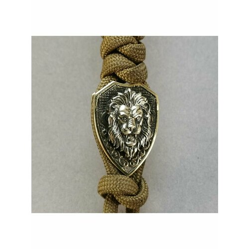 фото Вставка двухсторонняя на паракорд бронзовая лев l.a.f.t.