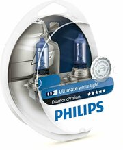 PHILIPS 12342DVS2 лампа H4 12V- 60/55W (P43T) (белый холод свет-голуб оттен ) DIAMOND VISION (2ШТ)