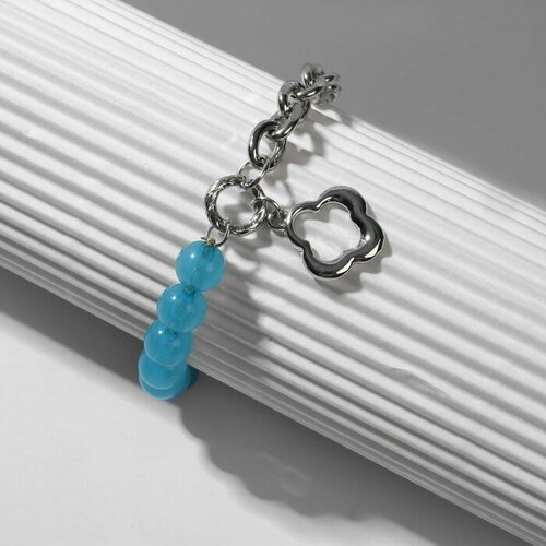 фото Браслет-цепочка queen fair, акрил, размер 16 см, голубой, серебряный