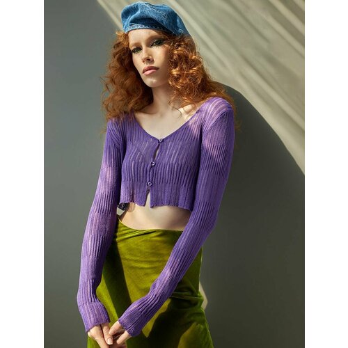 фото Лонгслив alza, размер 46, фиолетовый