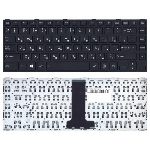Клавиатура для ноутбука Toshiba Satellite C40-B черная с рамкой клавиатура для ноутбука toshiba satellite l855 черная c черной рамкой