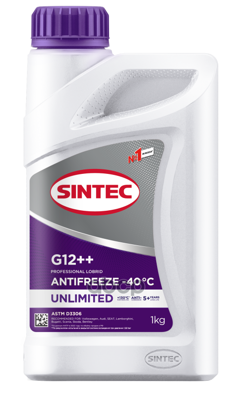 Антифриз Готовый Лобридный Фиолетовый Unlimited G12++ 1Кг Sintec Арт. 990565 SINTEC арт. 990565