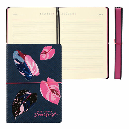 Ежедневник недатированный, А5, интегральная, кожзам, 168 листов, цвет с рисунком Leaves FIORENZO