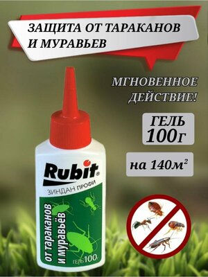 Средство от муравьев и тараканов гель зиндан профи 100г Рубит, 1 шт