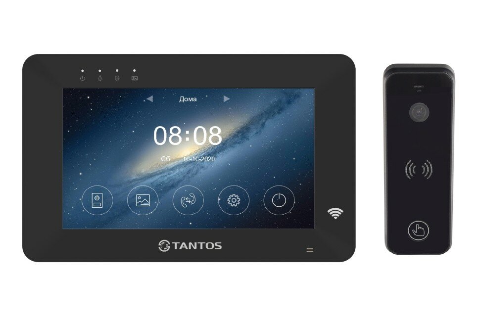 Комплект видеодомофона для дома Tantos Rocky HD Wi-Fi (черный) и iPanel2 HD (черный)