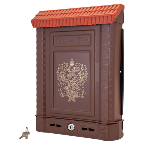 Ящик почтовый премиум внешний с замком коричн. герб