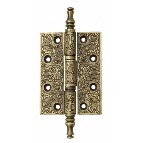 Петля дверная универсальная латунная с узором Venezia CRS011 102*76*3 матовая бронза
