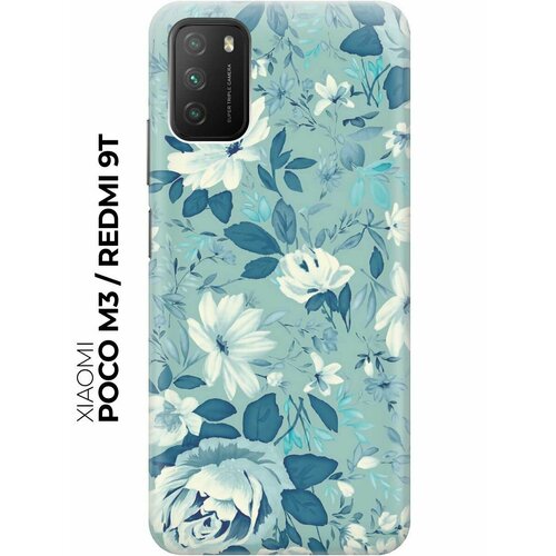 Чехол - накладка ArtColor для Xiaomi Poco M3 с принтом Цветы на голубом чехол накладка artcolor для xiaomi poco m3 с принтом цветы на голубом