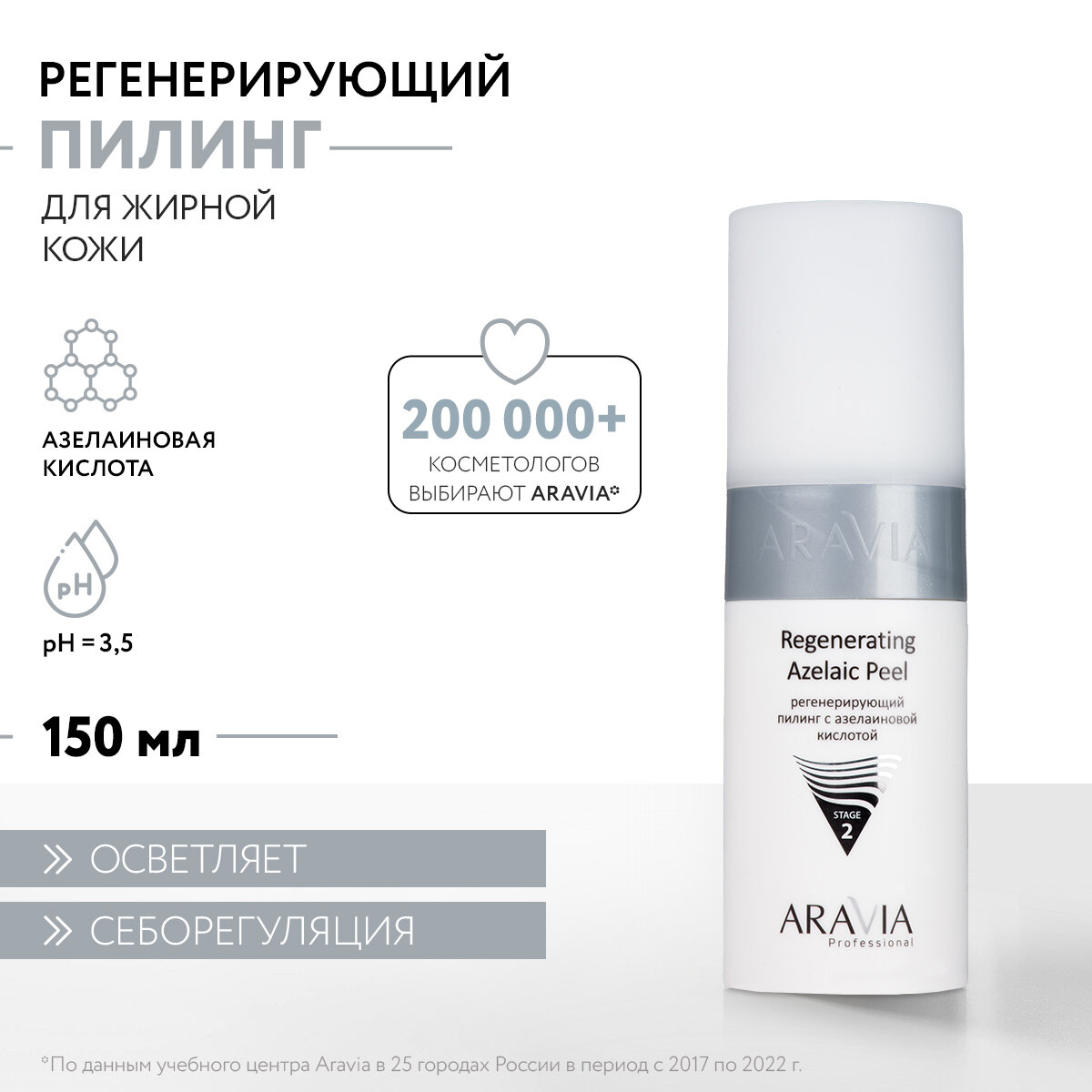 ARAVIA Professional пилинг для лица Regenerating Azelaic Peel регенерирующий с азелаиновой кислотой (stage 2), 150 мл