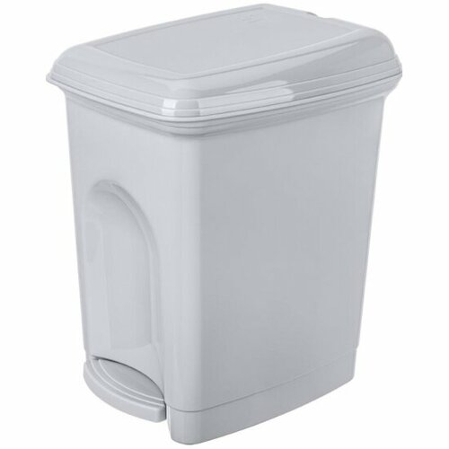 Комус Ведро - контейнер для мусора 7 л с педалью св. серый