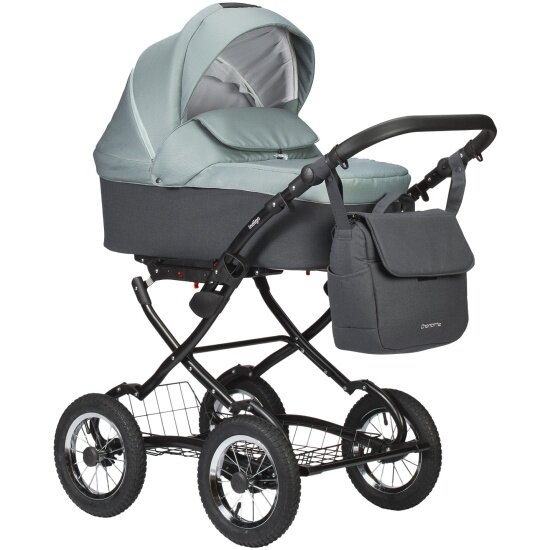 Коляска 2 в 1 Indigo Cs 02 CHARLOTTE Sity Classic 12 темно-серый/шалфей