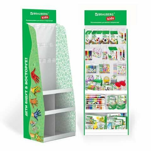 фото Стойка напольная BRAUBERG KIDS, 180х60х40 см, 3 полки, 16 крючков (арт. 505973)