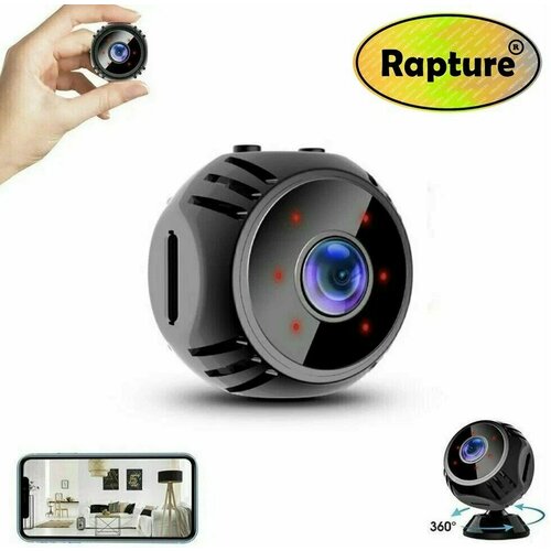 Беспроводная мини-камера Rapture (8) WiFi, Ночной режим, Влагозащита, ИК-подсветка, FHD (1080P) беспроводная мини камера rapture w 10 wifi ночной режим влагозащита ик подсветка fhd 1080p