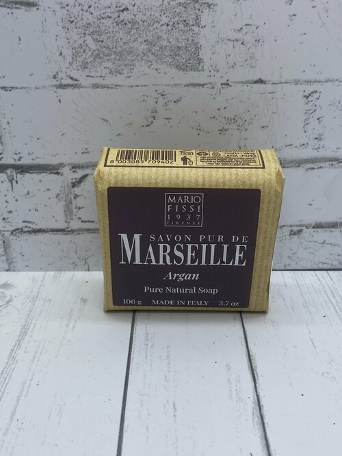 Mario Fissi 1937 Pure Natural Marseille Soap Argan Марсельское мыло натуральное с оливковым маслом и Арганой 106 гр