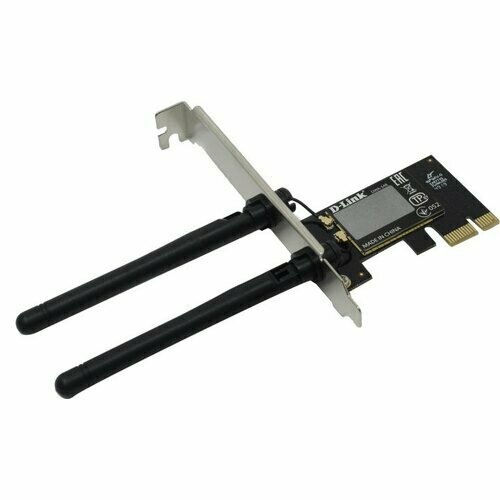 Сетевая карта D-Link Wireless N 300 PCI-E x1 Desktop Adapter (802.11b/g/n, 300Mbps, 2x2dBi)