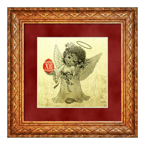 Картина Ангел Пасхальный на сусальном золоте