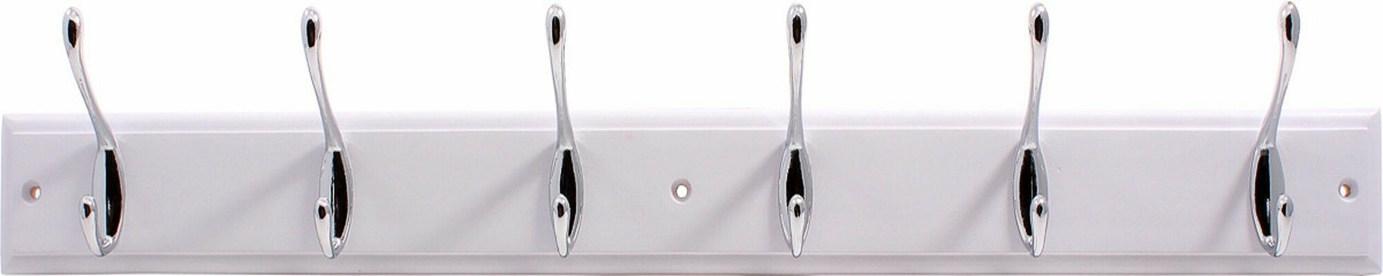 фото Вешалка Larvij 6 двойных крючков белая 7х68 см