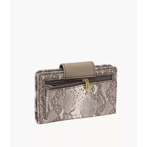 фото Кошелек fossil 105625, фактура под рептилию, серый, коричневый
