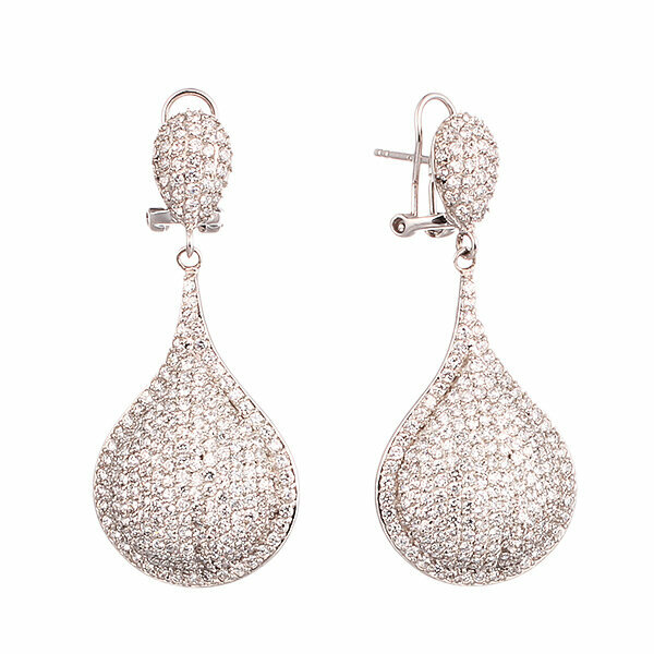 Серьги ELEMENT47, серебро, 925 проба, фианит