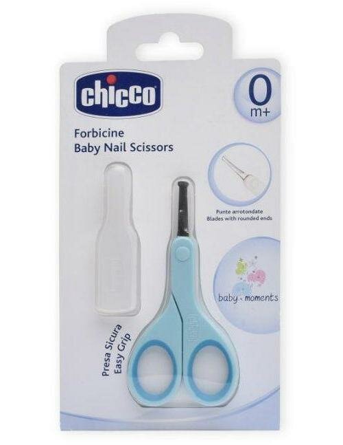 фото Чикко, детские ножницы с закругленными концами (голубые, 0+)
