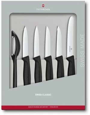 Набор ножей кухон. Victorinox Swiss Classic Kitchen (6.7113.6G) компл:6шт черный подар. коробка