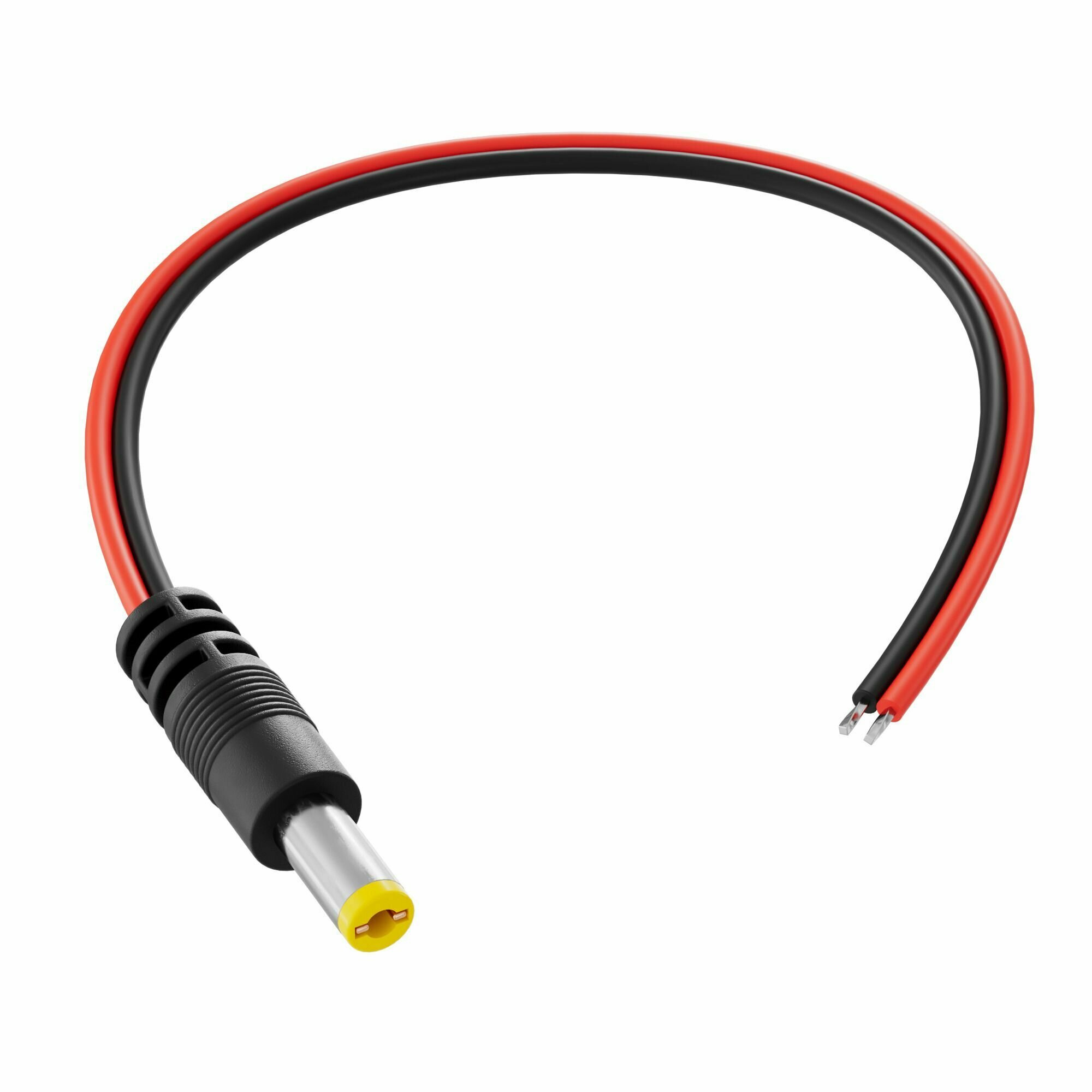 Комплект кабелей питания постоянного тока DC 5.5 x 2.1 (M) + DC 5.5 x 2.1 (F) GSMIN JS04 длина провода 22 см 2A, 1 пара (Черный) — фото 1