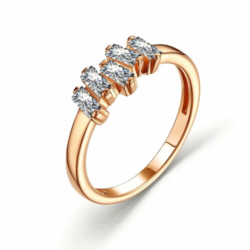 Кольцо MINERAL NATION, серебро, 925 проба, фианит, размер 17