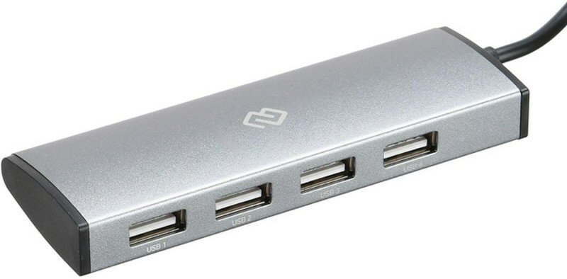 Разветвитель USB Digma (HUB-4U2.0-UC-DS) 4порт. серебристый